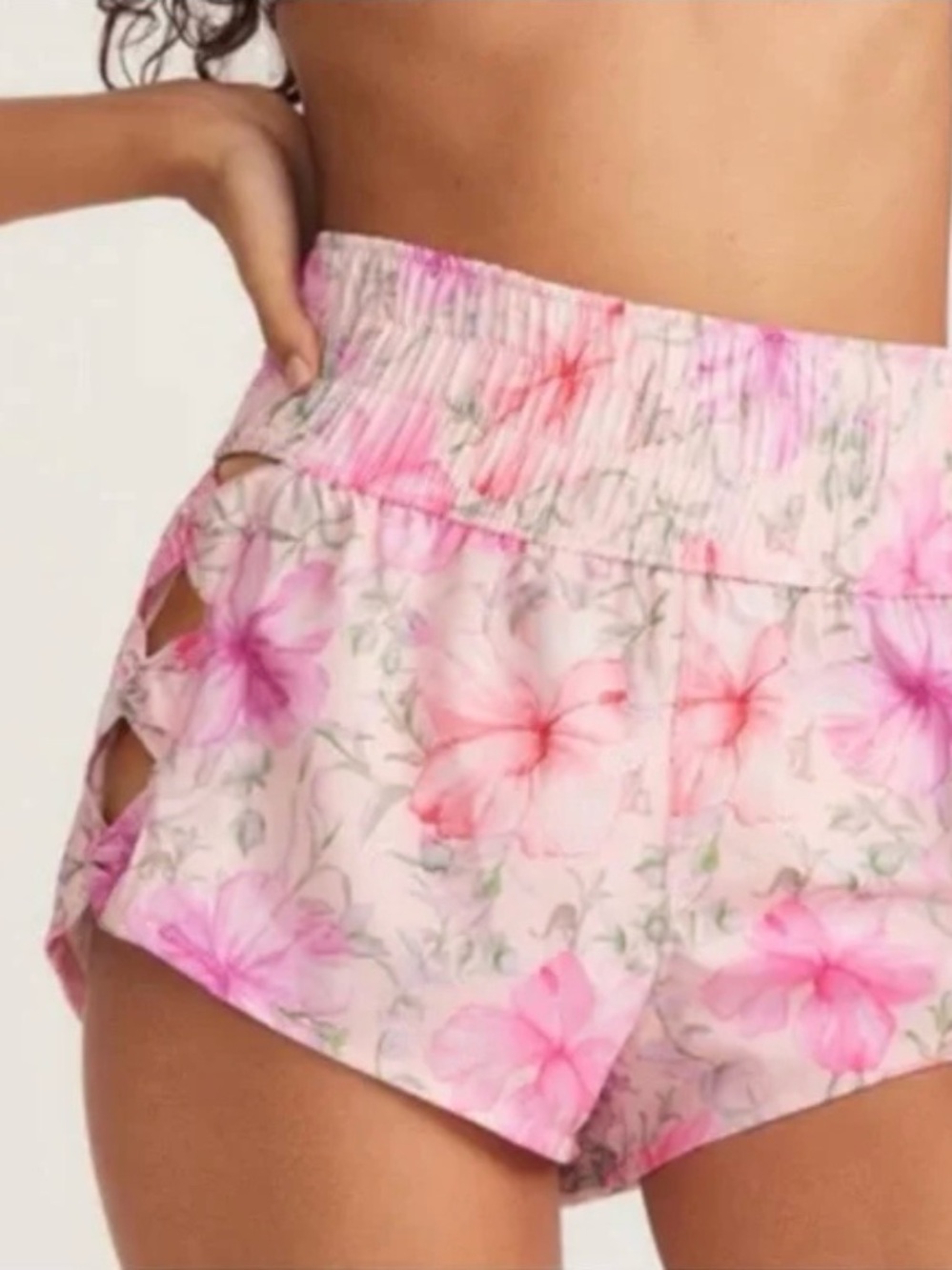 LoveShackFancy x Hurley Cutout Bow Shorts Pink XL